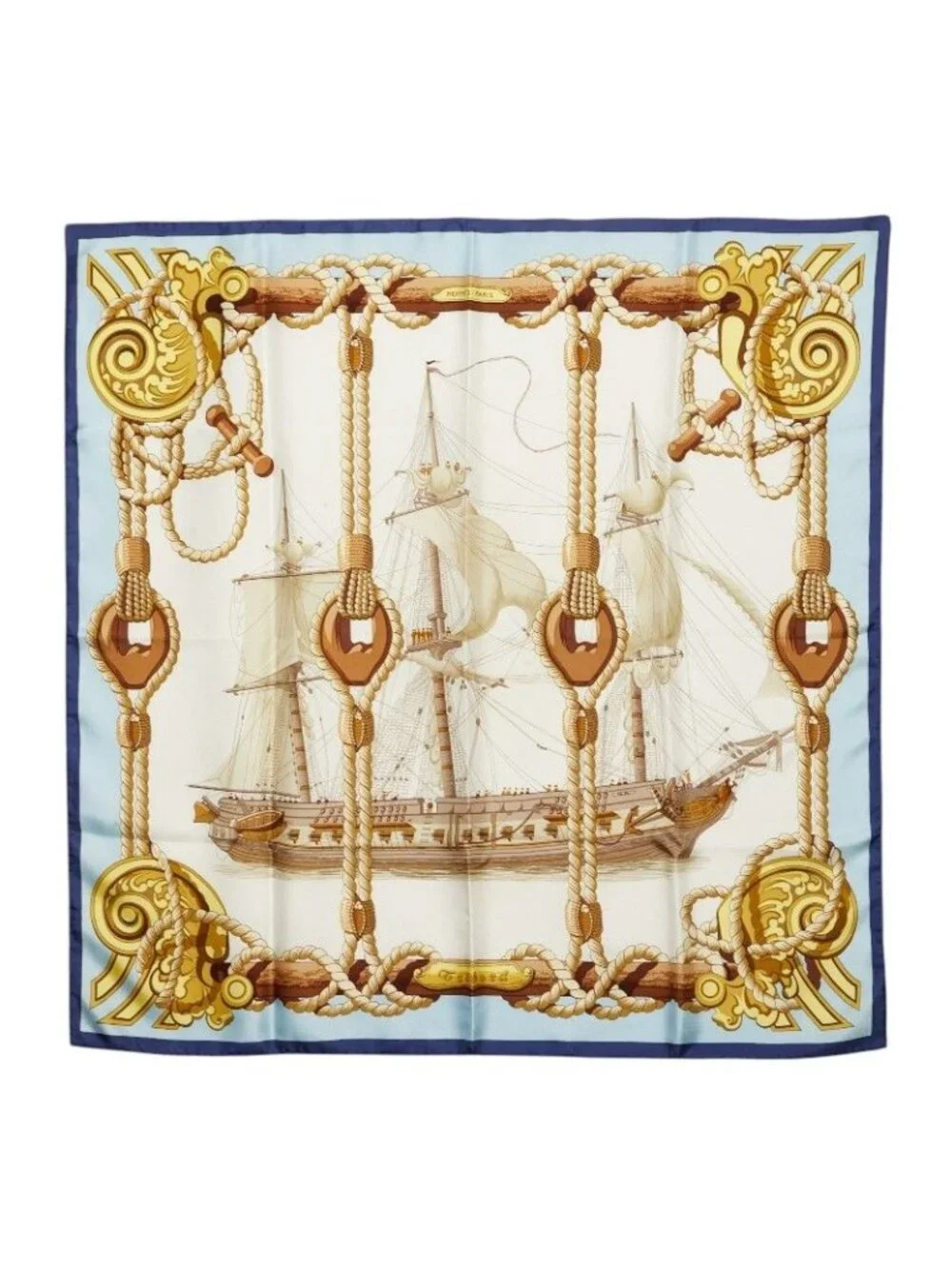 Hermes Carre 90 Tribord Scarf Multicolor Silk